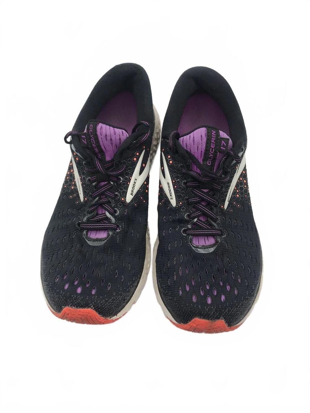 Brooks Glycerin 17 Women Sz 7 B Black Purple Running Shoes 1202832B059 - Picture 2 of 10